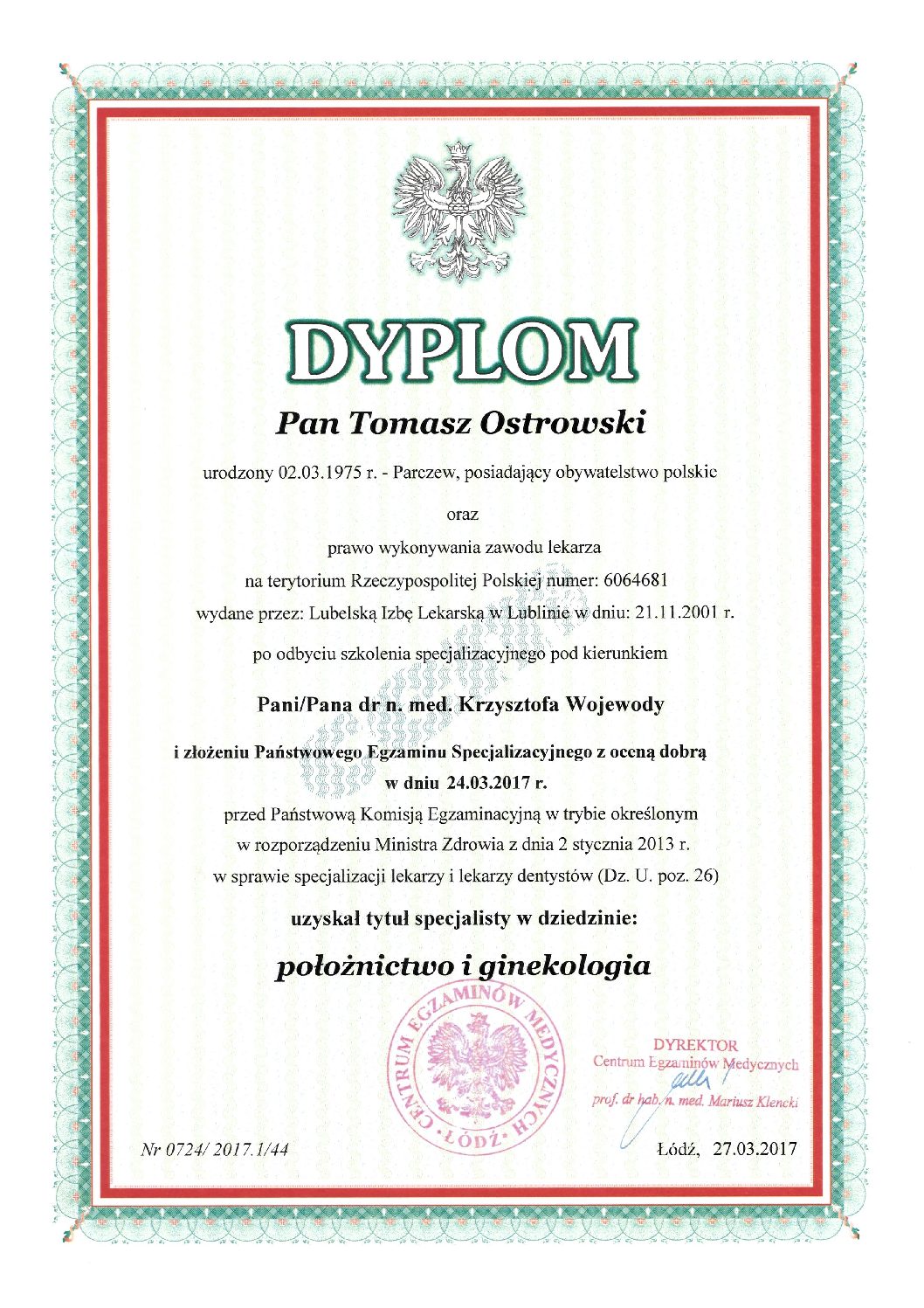 6. Dyplom ginekologia i położnictwo 6. Dyplom ginekologia i położnictwo